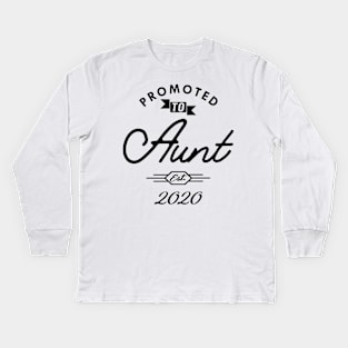 New Aunt - Promoted to aunt est. 2020 Kids Long Sleeve T-Shirt